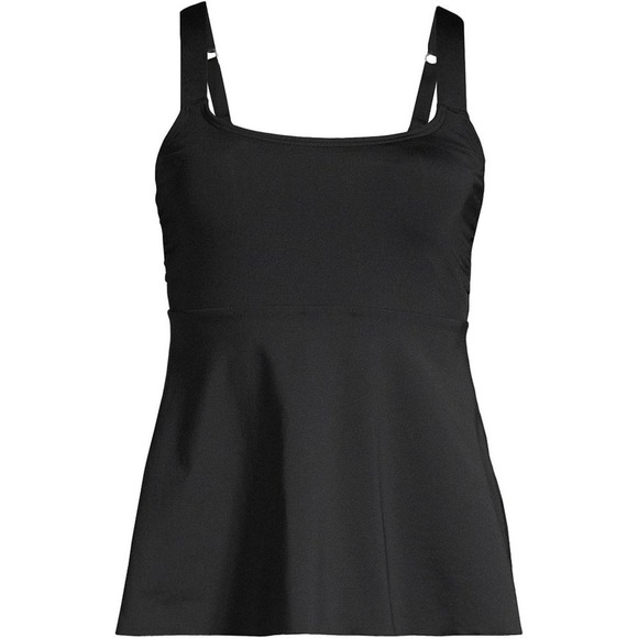 Lands' End Flutter Scoop Neck Tankini Top in‎ Black Size Small NWT - Picture 2 of 9